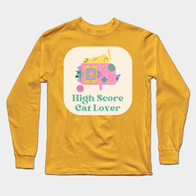 High Score Cat Lover Long Sleeve T-Shirt by SpiralBalloon